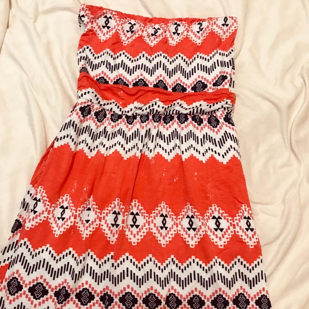 Strapless mini dress
